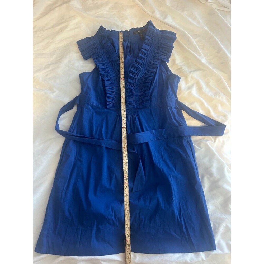 BCBG MaxAzria Blue Dress Women Size S Ruffle Sleeveless Mini Dress Sapphire - Picture 5 of 9
